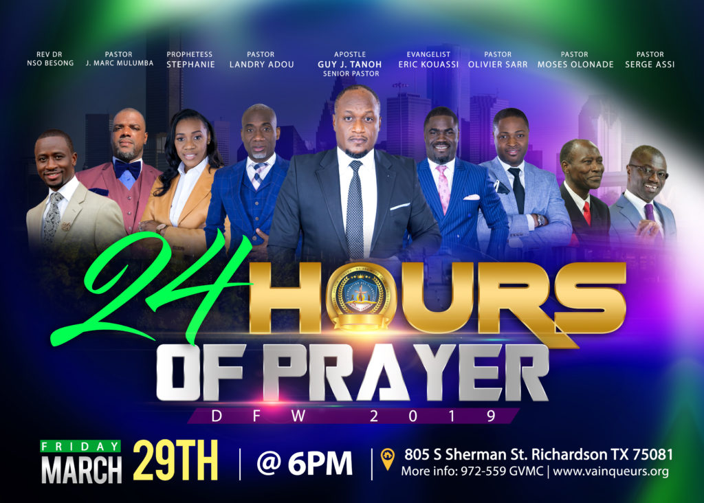 24 Hours of Prayer Mar. 29 6PM Overcomers Ministries Church